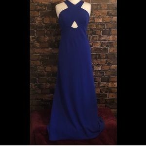 Aidan Mattox Open Back Scuba Cutout Gown